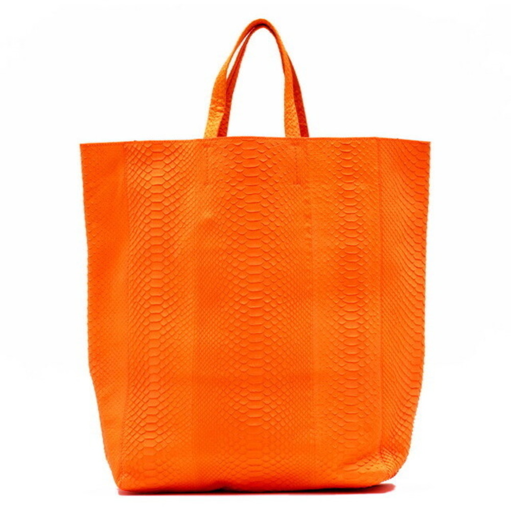 Celine Tote Bag Cabas Python Leather Orange - image 1